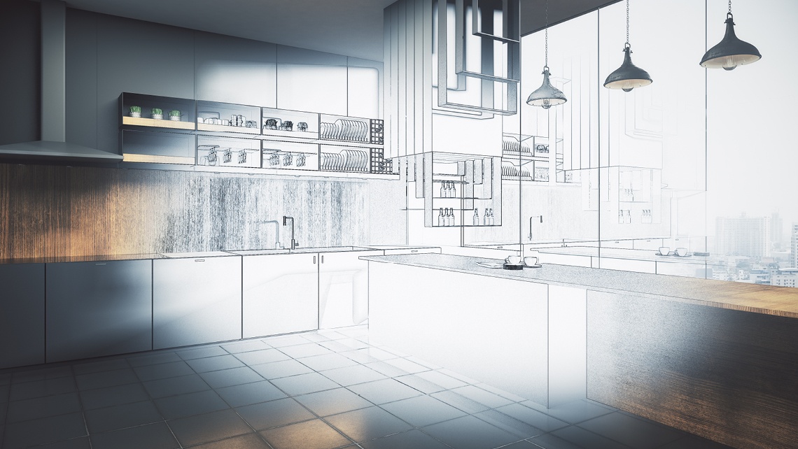 Interior design sketch of a modern kitchen | BetterBond